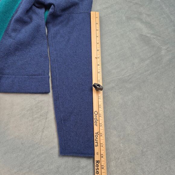 Cullen Women's Colorblock Turquoise & Blue Cashmere Sweater Size L - Picture 6 of 6